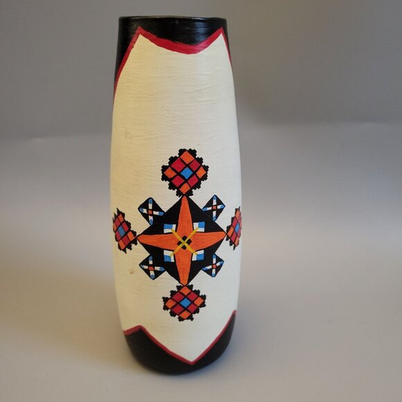Handmade Southwestern Painted Vase By Pete - Picture 1 of 8